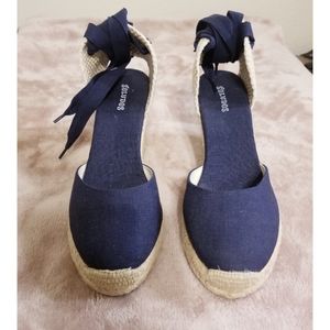 Soludos Midnight-Blue 3 1/2" Lace-Up Espadrilles